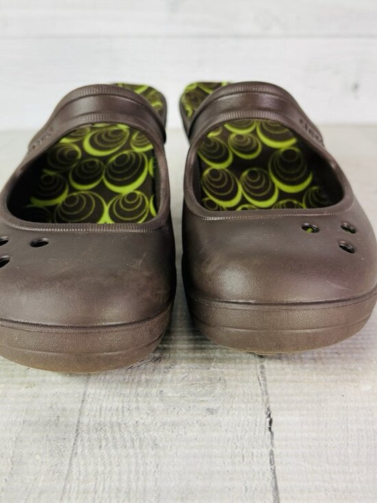 Crocs Women FRANCES Brown Slip On Wedge Closed Toe Mary Jane Comfort Shoes Sz 8 - Picture 8 of 16